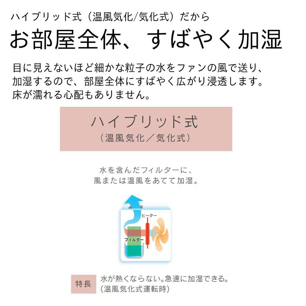 Dainichi Humidifier Hybrid Type Room Up To 12 Western Room Up To 19 N Type White (Wooden Japanese-style tatami/Prefabricated Tatami) HD-N723-W