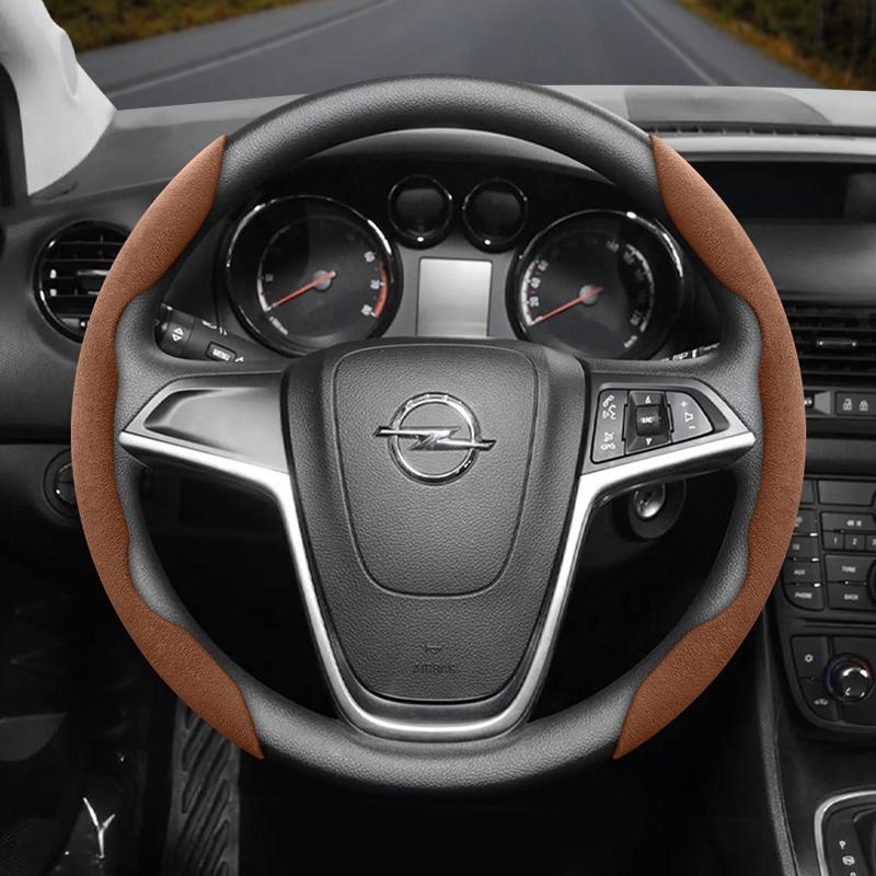 Suitable for Opel Anti-Slip Buckle Segmented Suede Steering Wheel Cover Suitable for Astra H Gtc J Insignia Corsa D 