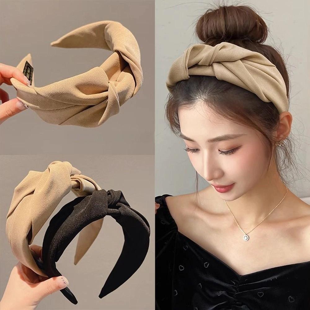 Sweet Bow Hair Claw Wide Side Braided Headband Fashion Hair Band Girls Accessories