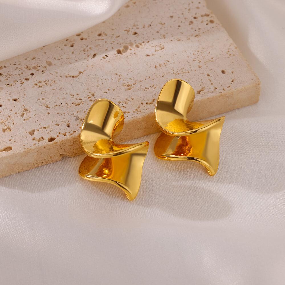 Блестящие серьги-пусеты со спиральным дизайном для женщин, из нержавеющей стали, панк, креативные, минималистичные, модные ювелирные изделия, подарки для женщин