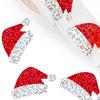 Party Christmas Gift Wrapping Label Children Scrapbook Stationery Stickers 500pcs Glitter Red Christmas Hat Stickers