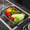 Stainless Steel Sink Colander Expandable Kitchen Drain Basket For Vegetables Dishes Pasta Fruit Washing Strainer