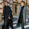 New Thick Woolen Men's Coat Long Coat Japan and Korea Casual