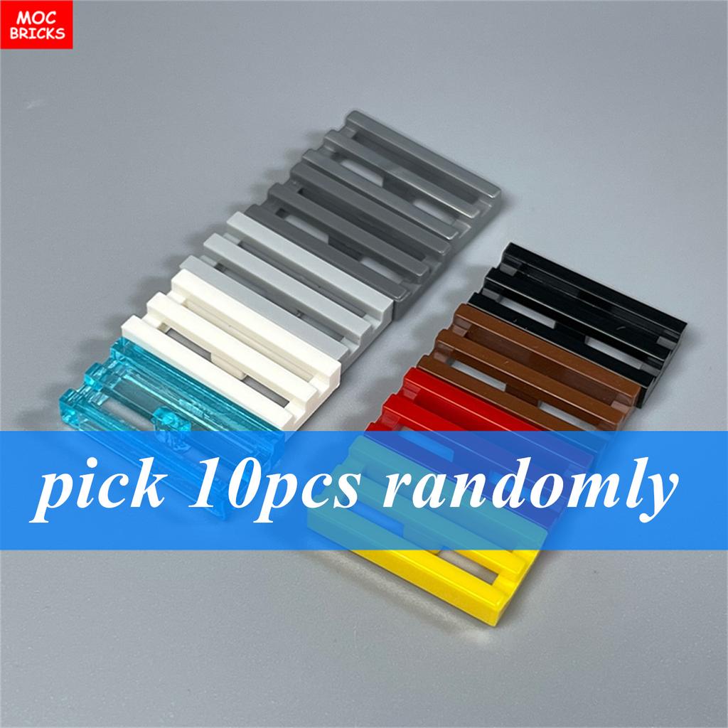 10pcs/lot MOC Bricks Tile Modified 1 x 2 Grille with Bottom Groove Lip 15561 2412b 30244 Building Blocks DIY Toys kids gifts