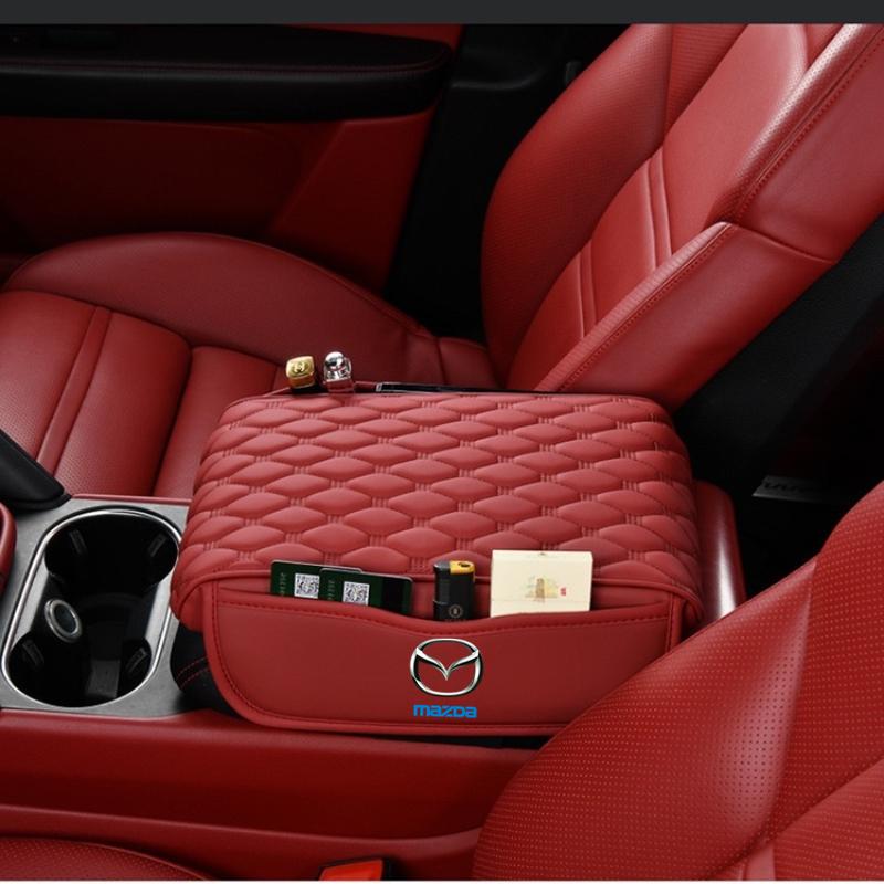 Car Arm Rest Cushion Universal Center Console Protection Cover for Mazda 3 bk bl 323 Axela Atenza CX-3 CX-4 CX5 CX-7 FF25