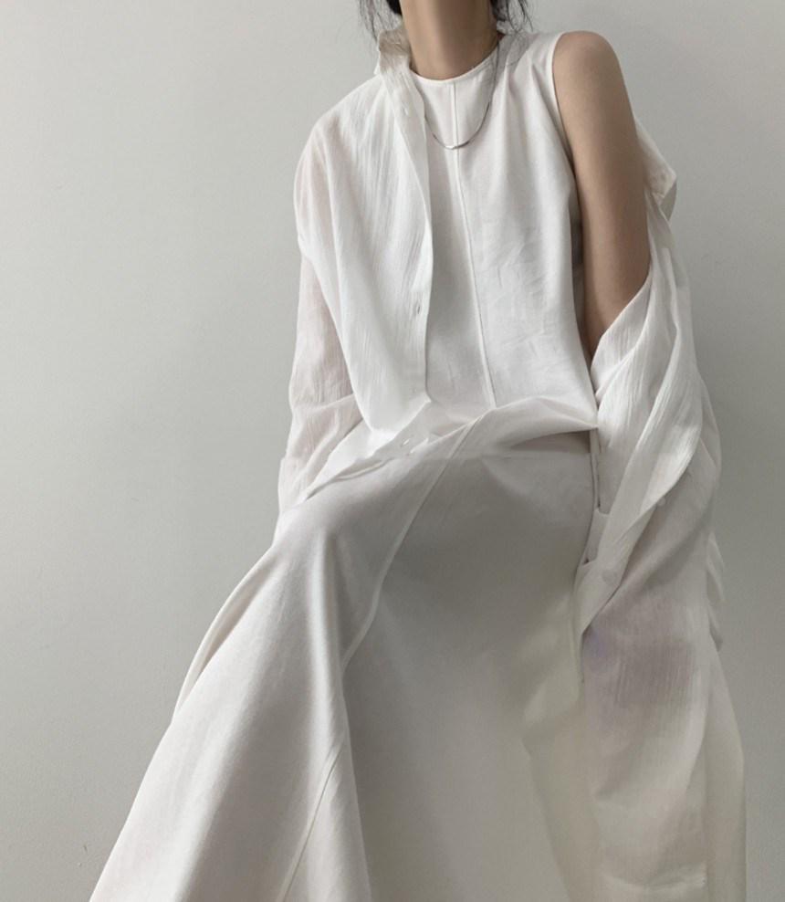 Корейский шик тыквенного цвета платье-свинг без рукавов из хлопка и льна