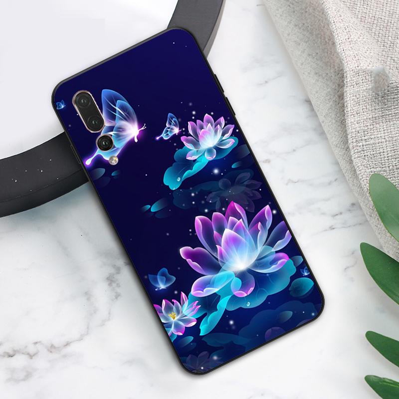 Чехол Синие Белые Цветы Лотоса Для Huawei Nova Y73 Y72 Y70 Y90 Y60 Y61 Y91 12s 12i 11i 8i 9 10 SE P40 Lite P60 P30 Pro