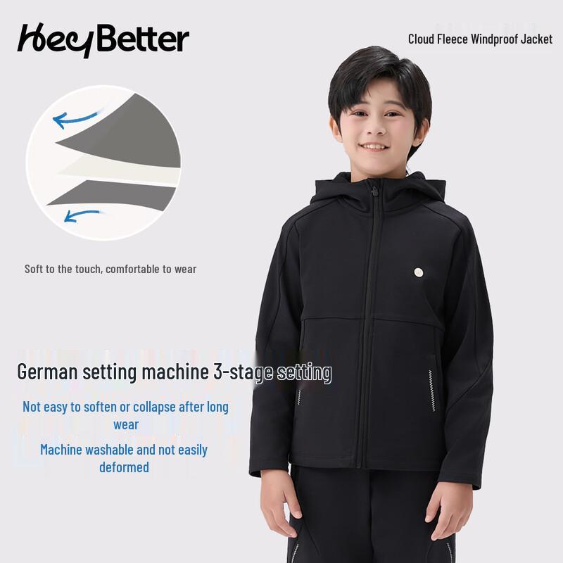 Детская ветрозащитная софтшелл куртка HeyBetter из облачного флиса, мягкая
