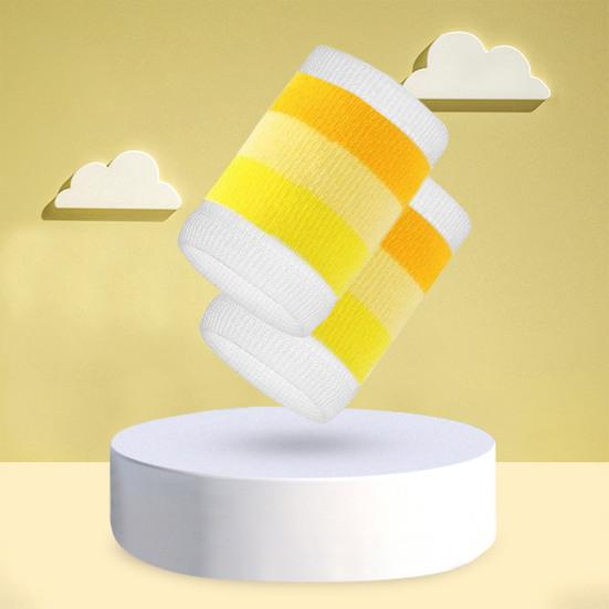 1 Pair Sports Wristband Sweat-absorbing Breathable Fabric Extra Soft Elastic Non-Fading Wrist Protection Polyester Children Wrist Support Sports