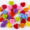 100PCS Color Random Sewing Lots Mix Colorful Heart Shape Plastic 13mm Buttons