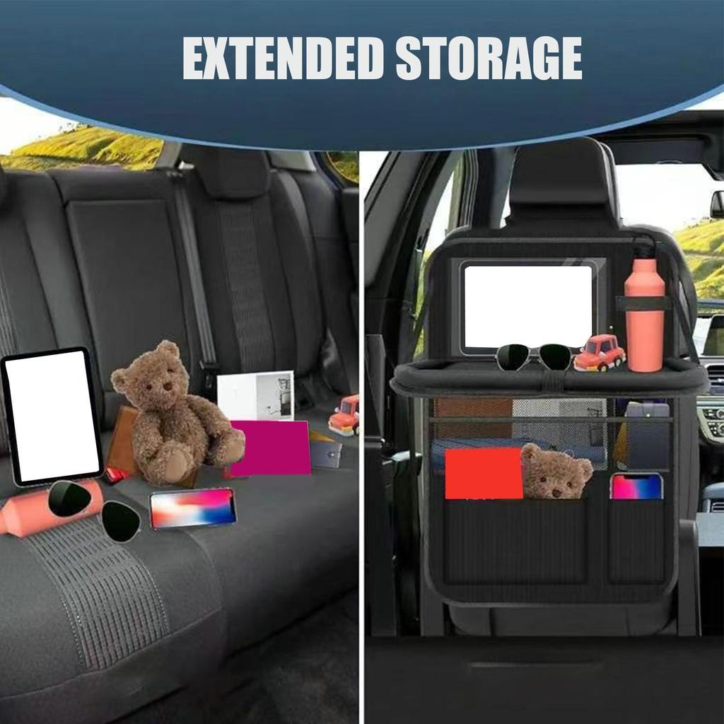Органайзер на спинку сиденья автомобиля с держателем для планшета, водонепроницаемая защита от пинков, сумка для хранения детских закусок и игрушек для внедорожника, седана, грузовика, дома на колесах, для путешествий