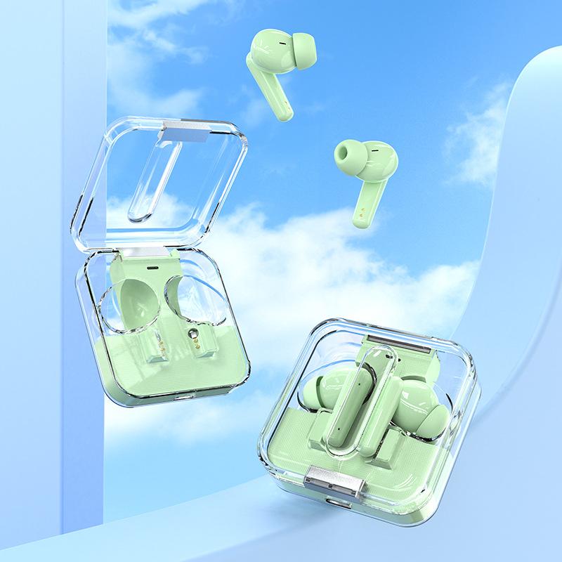 Полностью прозрачные внутриканальные наушники Macaron Color, модная мощная беспроводная Bluetooth-гарнитура с басами