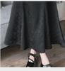 Retro High Waist Solid Color Long Skirt - Korean Style All-Match