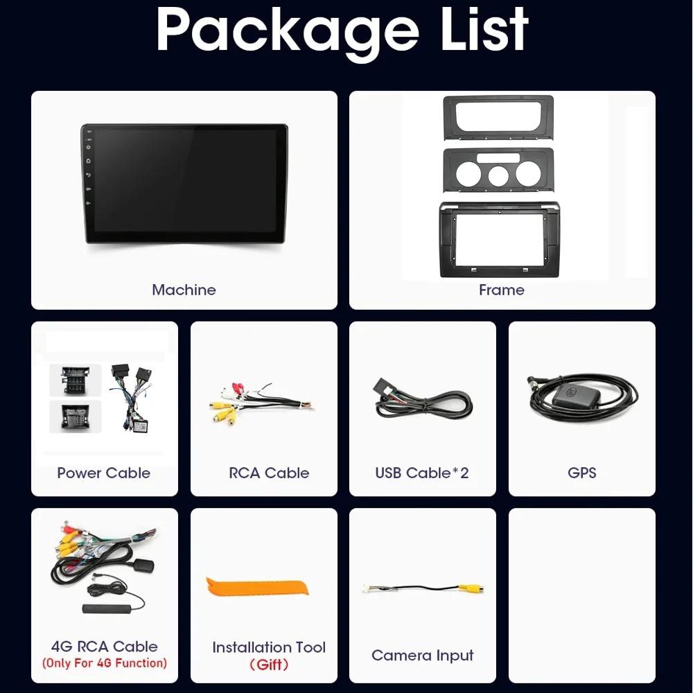 Android для VW Volkswagen Caddy 2K 3 III 2004-2010 Авто Радио Автомобильный Мультимедийный Плеер Навигация GPS Carplay Видео Стерео 2din DVD