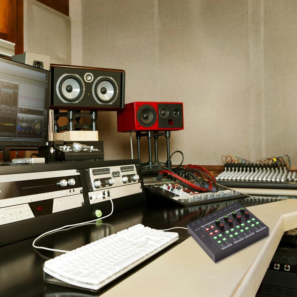 4-канальный аудиомикшер, портативный усилитель для наушников, легкая ручка регулировки громкости с питанием 5 В