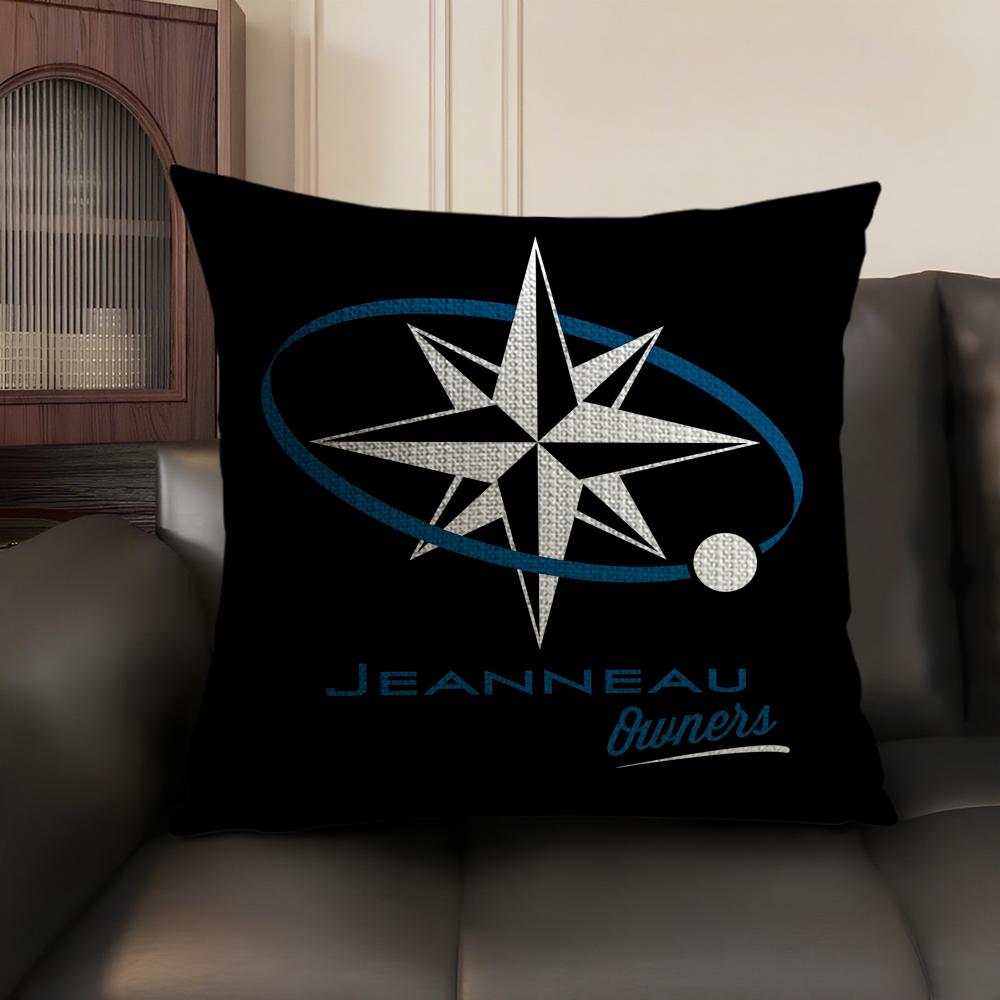 JJeanneau YYachtss Cushion Cover Natural Linen Organic Fabric DoubleSided Printing Sofa Home Decor Breathable Environmentally