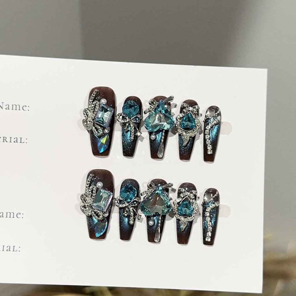 Средние ногти-пуанты, квадратные накладные ногти, френч тип, клей для ногтей с 3D-дизайном, многоразовые накладные акриловые ногти, полное покрытие, наклейки для ногтей для женщин