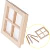 Diy Wooden Window White Billet Square Four-lattice Window Accessore DIY Mini Windows Cartoon Decoration