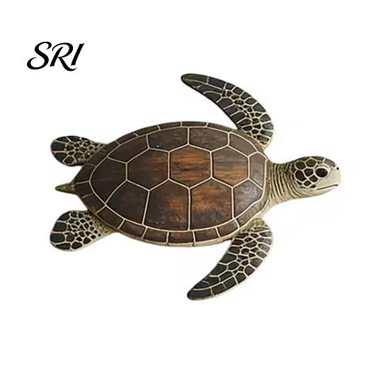 Living Room Nautical Decor 3Pcs Turtle Shell Starfish Wall Decoration Distressed Seaside Wood Bathroom Hanging Art Coastal Beach House Waterproof
