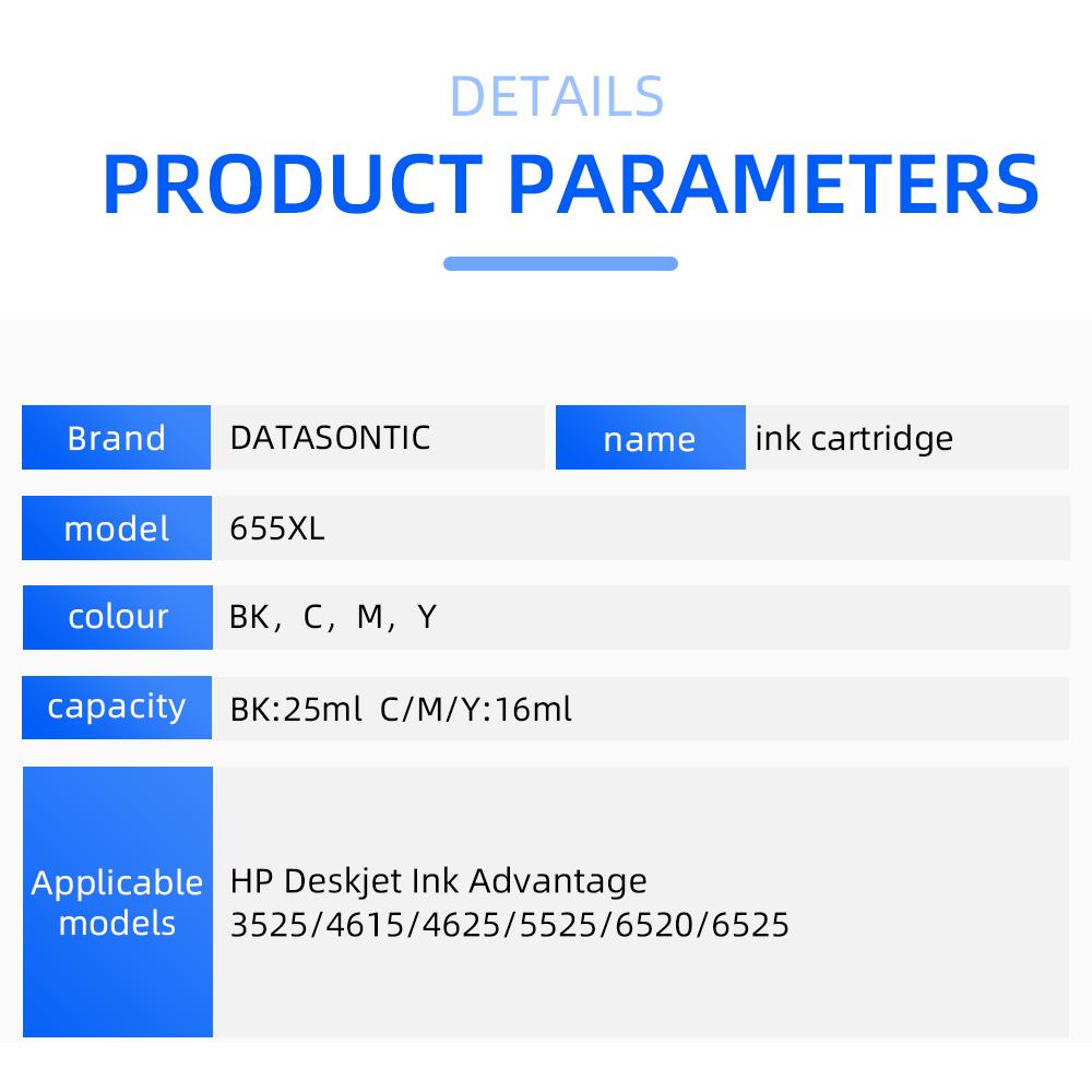 Новый картридж 655 655XL, совместимый с картриджем HP Deskjet Ink Advantage 3525 4615 4625 5525 6520 6525