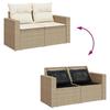 VidaXL Salon de Jardin avec Coussins 10 pcs, Canapés de Terrasse, Ensemble de Meubles de Patio, Mobilier d'Extérieur, Beige 3256604