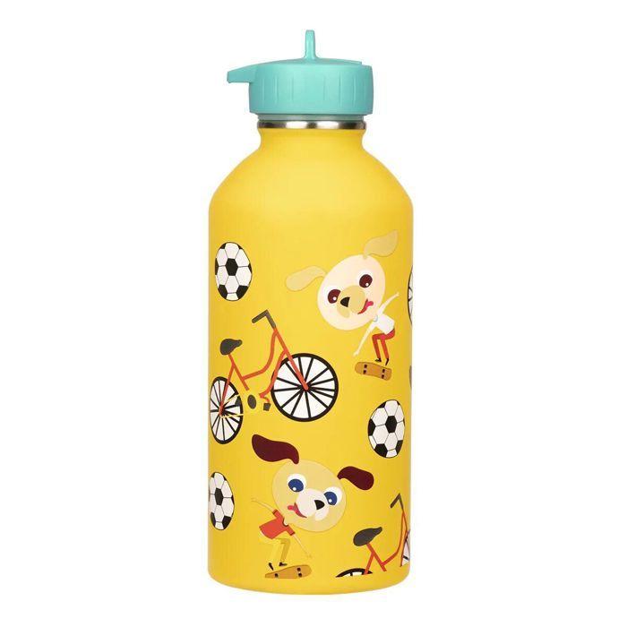 Stainless Steel Kids Bottle - Easy To Clean - Reusable Bottle - 300ml Capacity - 17cm X 6.5cm - Skater Dogs
