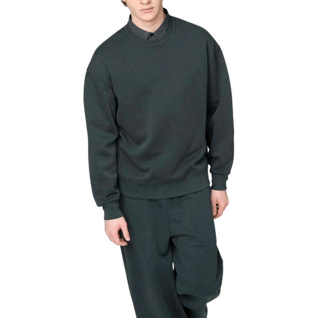 Uniqlo × Клэр Уэйт Келлер Серия C Осень/Зима 25 Однотонный Свободный Ребристый Удобный Повседневный Свитшот с Круглым Вырезом Унисекс свитшот 481040-58