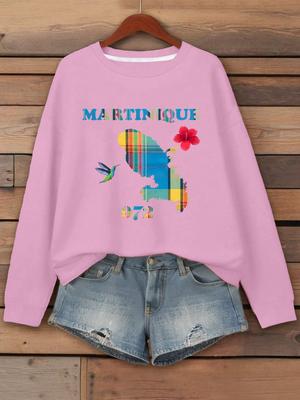 Женские свитшоты с картой Мартиники и клетчатым узором