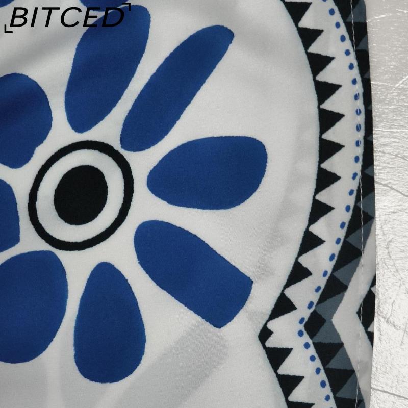 BITCED Женское элегантное платье с цветочным принтом, модное кружевное на шнуровке, с вырезом халтер, свободного кроя, на весну