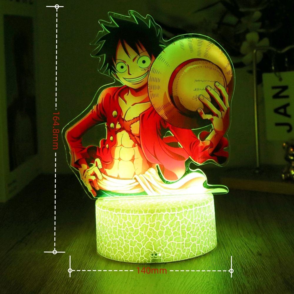 Аниме Фигурки Новая 3D Лампа 16см One Piece Луффи Зоро Умный Сенсорный Светодиодный Ночник Домашний Декор Комната Детский День Рождения Модель Игрушки Подарки