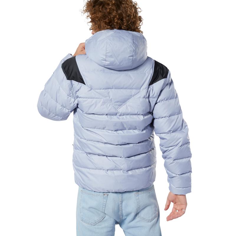 Reebok Модная короткая приталенная спортивно-повседневная пуховая куртка для мужчин, куртки, сине-серая, DY6001