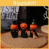 Halloween Material Resin Demon Miniature Figures Decor Set With Broom Pumpkin