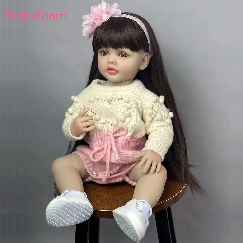 BZDOLL 55 см Реалистичная кукла-реборн для девочки, игрушка для купания, 22 дюйма, мягкое виниловое тело, принцесса, малыш, искусство, Бебе, новорожденный, подарок на день рождения, Рождество для ребенка