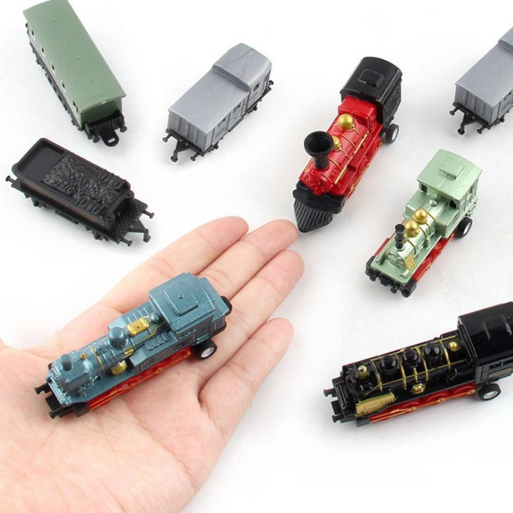 Diecast 1:60 Retro Steam Train Model Miniature Simulation Train Toy Pull Back Model Train  Kids Toy