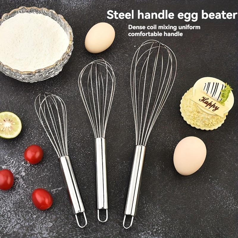 3pcs Stainless steel hand whisk, modern and simple baking tool, egg and cream mixer, suitable for baking, cake decoration, and commercial kitchens