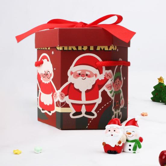 2 шт., подарочная коробка для рождественской вечеринки с портативной веревкой, праздничная конфета, печенье, рождественский подарок, бумажная коробка, упаковочные принадлежности для Рождества