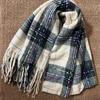 Plaid Collection~ Korean Plaid Fringed Ins Scarf Female Autumn And Winter Students Warm Atmosphere Scarf