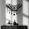 Moon Phase & Moth Metal Wall Art - Witchy Halloween Decor For Home, Bedroom & Yoga Room, Magical Indoor