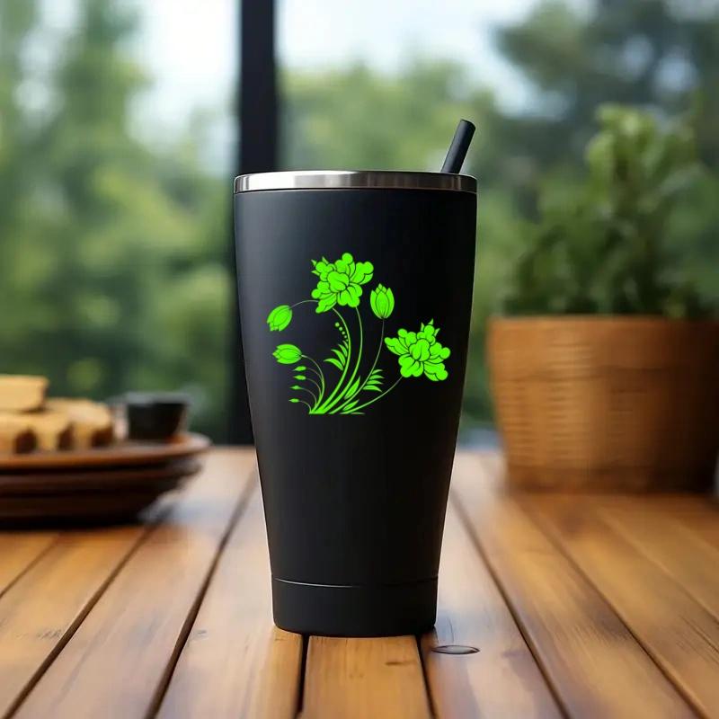 2 peony flower logo car stickers, designed with flowers and plants as the design concept, suitable for all car decoration accessories