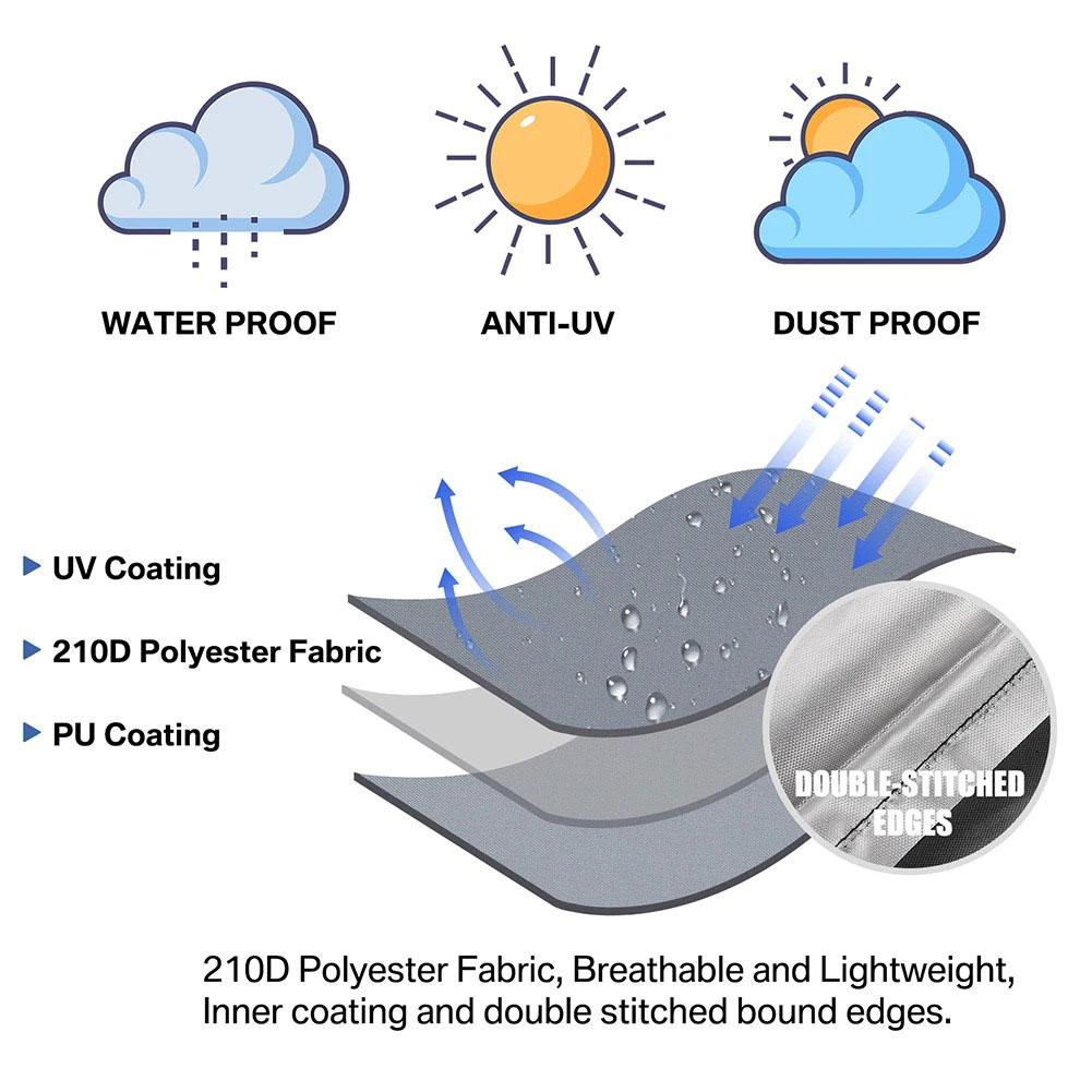 Outdoor Anti-UV Protective Cover Waterproof Patio Umbrella Cover with Zipper Outdoor Umbrella Cover for Outdoor Umbrellas