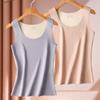 Autumn Winter DE Velvet Thermal Vest U-neck Sleeveless Tank Top Solid Color Seamless Warm Underwear Bottoming Tops