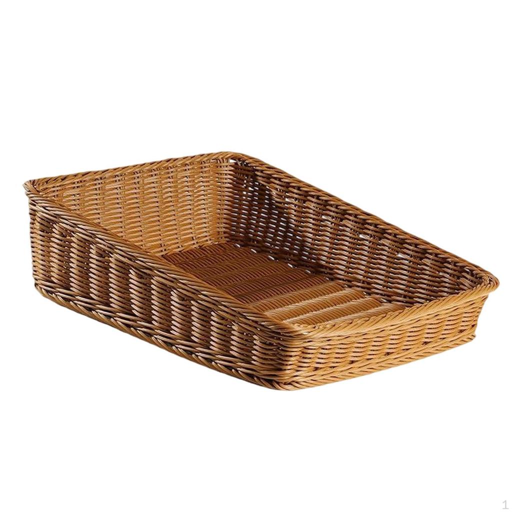 Woven Basket Bread Rustic Multipurpose Large Capacity Fruit Vegetable Holder Toy Organizer