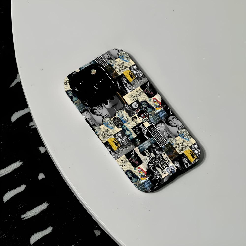 Чехол для телефона Тима Бёртона Жесткий ПК Для IPhone 16Promax 17 16 15 14 13 12 11 Pro Max Plus Глянцевая HD Крышка