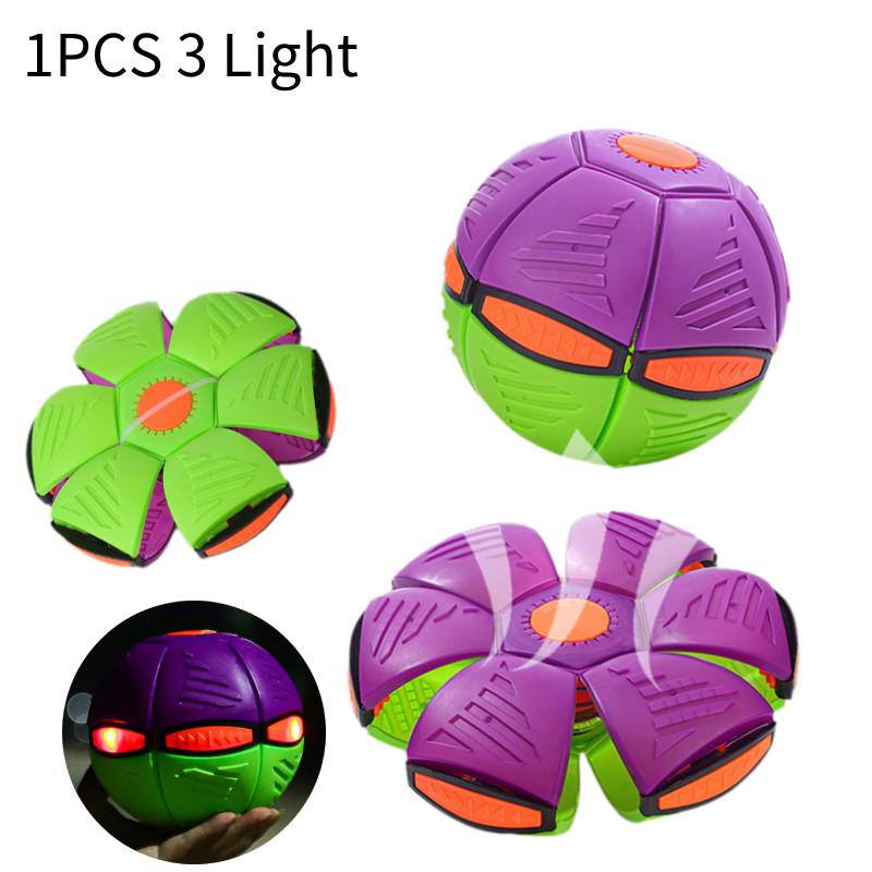Ball Saucer Flying Deformation Bouncing Music Lights Kid Toy Pet Outdoor