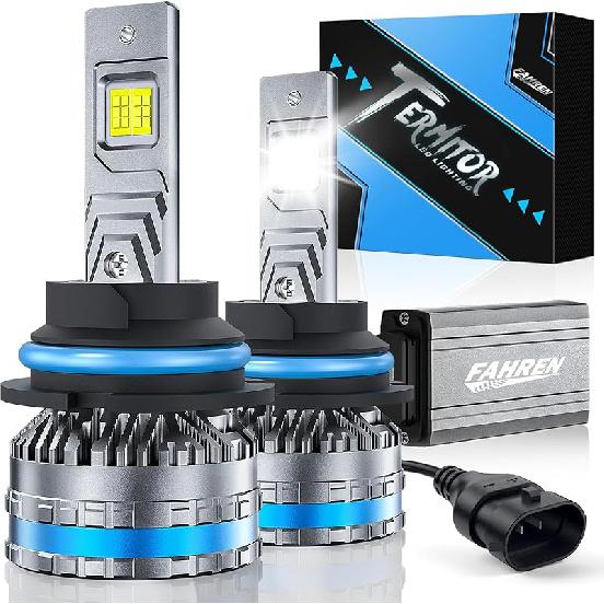 FAHREN H4/9003 Bulbs 60000LM 1200% Brightness, Super & Brightest, 6500 Cool White H4 Fog Light, Mini Size No Adapter Needed, Pack Of 2 IP68