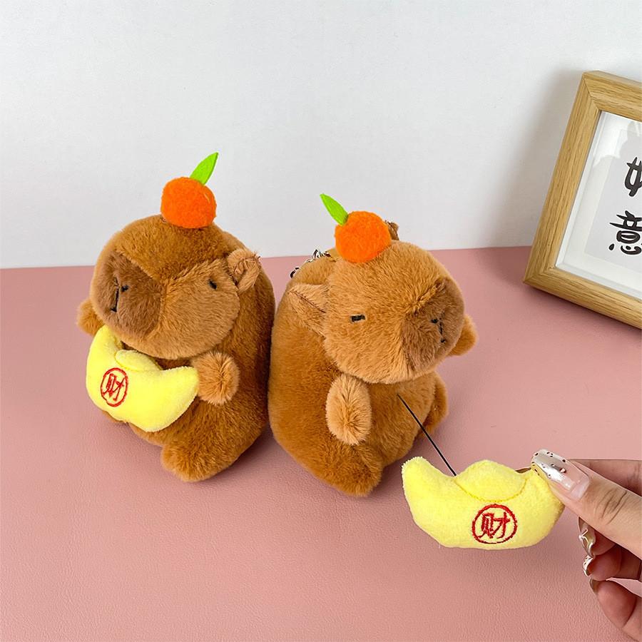 Plush Capybara Whimsical Keychain Toy With Soft Pp Cotton Filling For Joyful Play Kids