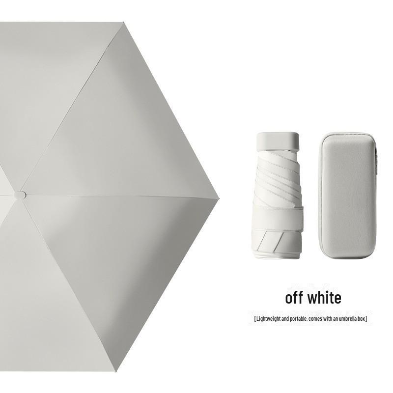 Креативный мини-зонт на клею шестикратного сложения черного цвета — компактная женская капсула для защиты от солнца и дождя, солнцезащитный экран двойного назначения.