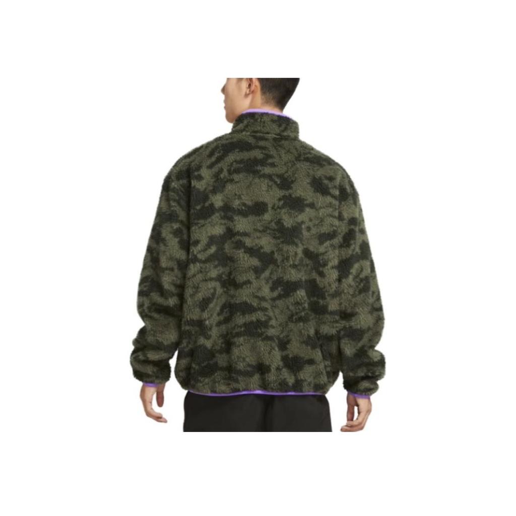 Nike Мужская флисовая куртка с воротником-стойкой, двусторонняя, с длинным рукавом, цвет виноградно-фиолетовый, черный DQ4885-542