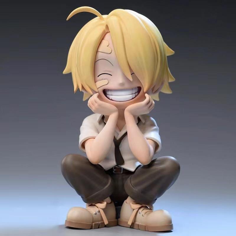 Фигурки Луффи, Зоро, Санджи из One Piece, Q-версия, сидячая поза - Модный игровой кукла, модель, игрушка, украшение