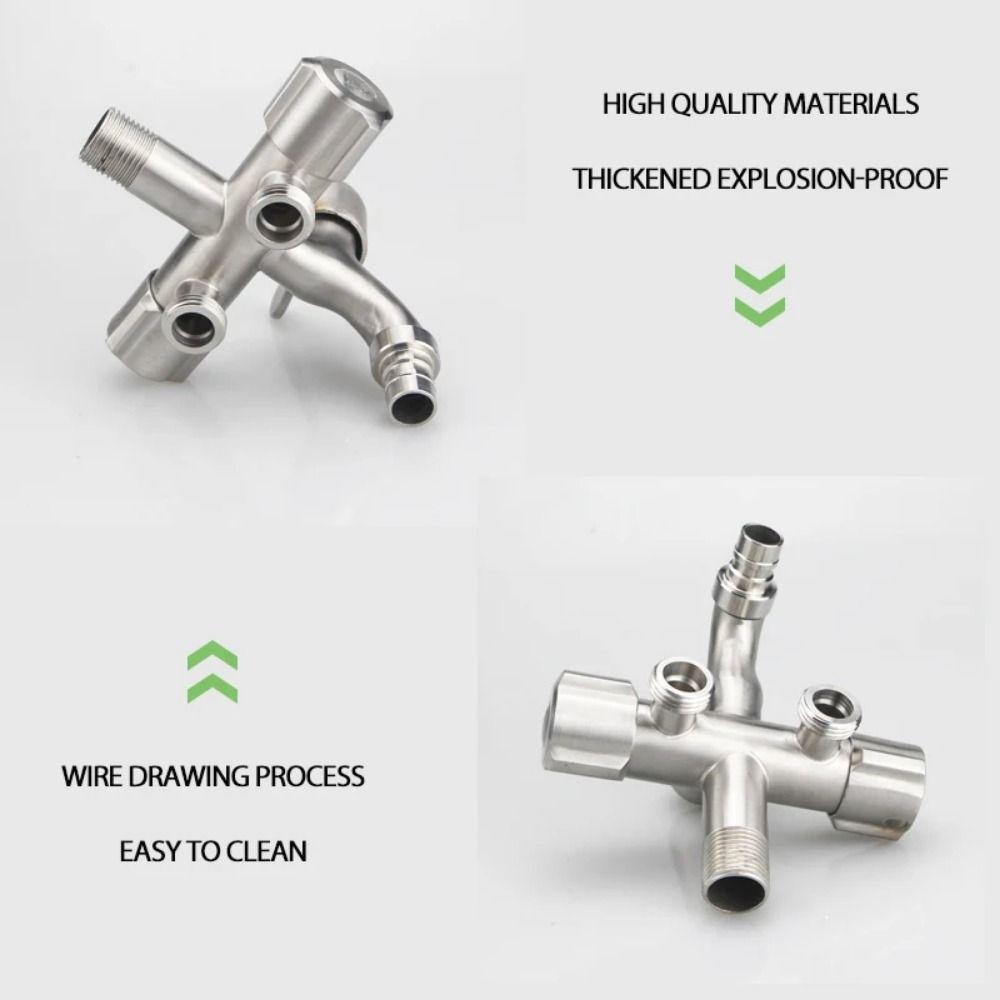 With Tape Stainless Steel Faucet with Washing Machine Outlet Angle Valve Faucet Toilet Diverter